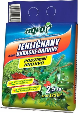 AGRO Podzimn hnojivo pro jehlinany a jin okrasn deviny 2,5 kg