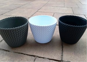 Obal na kvtin 13 cm antracit pleten  (DSP130)